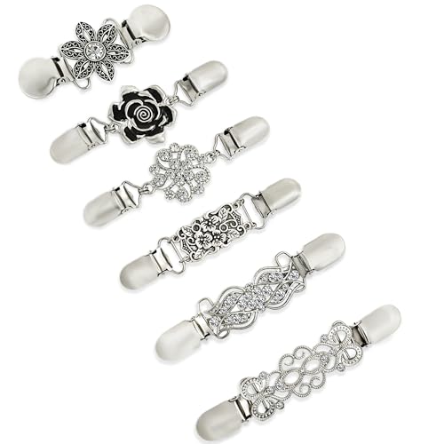 Dress Cinch Clips Sweater Clips, Vintage Waist Cincher Clip for Women, Decorative Clothing Brooch Clip for Sweaters, Dresses & Shirts - color: 6Pcs Assorted