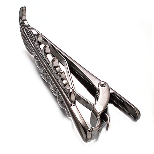 Yoursfs Feather Tie Clip For Men Stylish Tie Bar Metal Clasp Necktie Pin Business Wedding Clamp - style: black