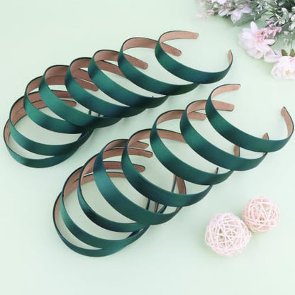Wecoe Satin Headbands, 16 Pcs 1 Inch Hair Bands for Women & Girls(Set G) | Great for daily wear, festive looks & DIY crafts - color: Set G