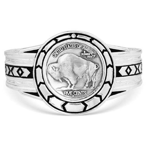 Montana Silversmiths Made in the USA Western Lifestyle Women's Cuff Bracelet - style: Buffalo Plains