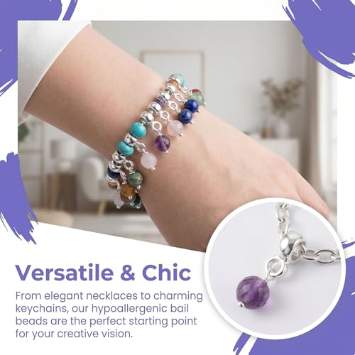 Joez Wonderful Links Bail Beads, Hypoallergenic Alloy Column Spacer Beads - color: 100 Silver, L