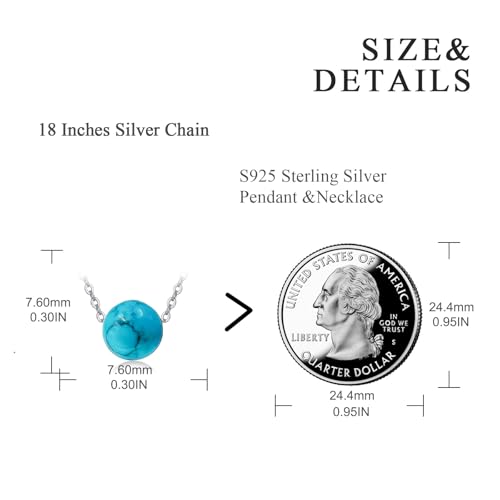 925 Sterling Silver Black Pearl Necklace Choker Jewelry Birthday Gifts for Women - style: Turquoise