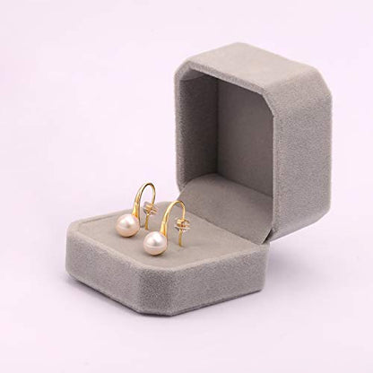 925 Sterling Silver Hoop Handpicked AAA+ Quality 7.5-8mm White Freshwater Cultured Pearl Dangle Drop Earrings Jewelry for Women - color: 2. 18k Gold Plated