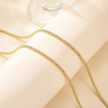 CHESKY Waist Beads for Women, Dainty 14k Gold Plated Waist Chain Beach Accessories Cute Belly Chain Body Chain Gold Chain Belts for Women Summer Beach Jewelry for Womens Gifts Rave Outfits for Womens - style: Beads