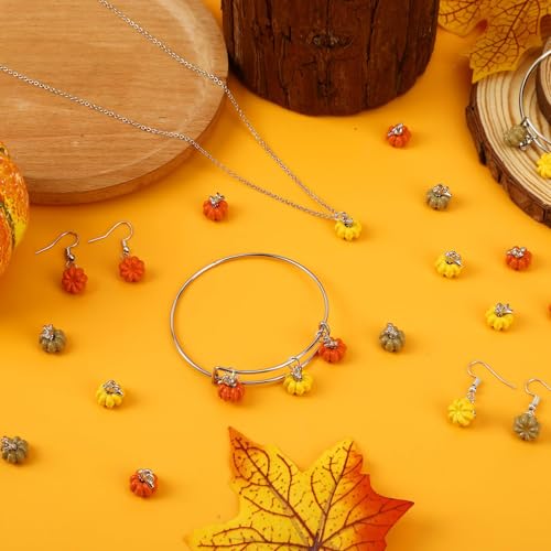60Pcs Fall Pumpkin Charms for Bracelet Necklace Earrings Making | Alloy Enamel, Autumn Pumpkin Jewelry Pendants, Thanksgiving DIY Crafts and Gift, Harvest Celebration Party Supplies - style: Pumpkin Style