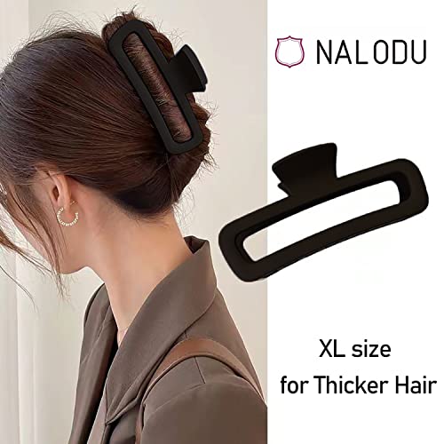 Hair Claw Clips 5 Inch Unbreakable Black XL Large Square Rectangle Clip Clamp for Thick Curly Long Hair Women - 2 Pack - color: E 5 inch