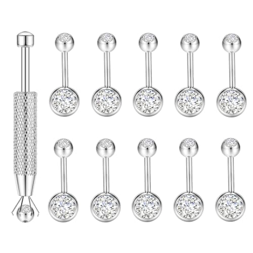 Long Belly Button Rings, Navel Piercing Jewelry for Women | 16mm 14mm 12mm 10mm 8mm Stainless Steel Extral Long Bar 14G - size: 8MM