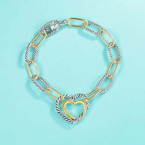 UNY JEWEL Jewelry Make a Statement with Foxtail Link Chain Bracelet Designer Brand Inspired Women Valentine - color: Heart Twisted