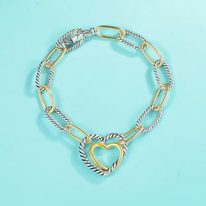 UNY JEWEL Jewelry Make a Statement with Foxtail Link Chain Bracelet Designer Brand Inspired Women Valentine - color: Heart Twisted
