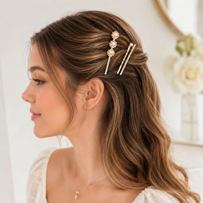 20 Pcs Decorative Bobby Pins Set Rhinestone Bobby Pins | Shiny Fancy Small Hair Clips,Diamond Crystal Hair Barrette,for Women Girls,Wedding,Prom,Party,BridalAccessories
