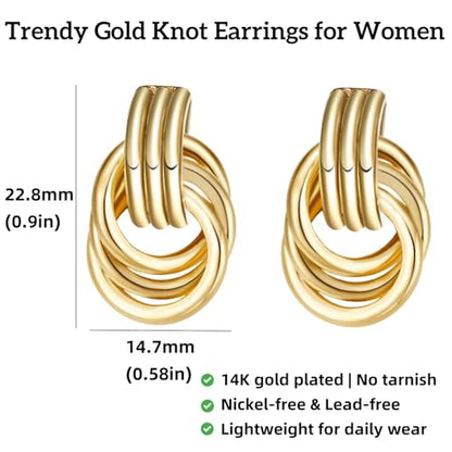 Geometric Rectangle Gold Plated Stud Earrings Irregular Hammered Chunky Statement Square Earrings for Women Trendy - color: Gold Mini