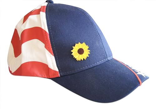 Novel Merk Flower Blossom Floret - Sunflower, Daffodil, & Other Lapel Pin, Hat Pin & Tie Tack Set - with Clutch Back - style: 3-Sunflower
