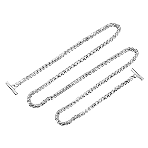 uxcell Iron Flat Chain Strap, 55" Handbag Chains Accessories Purse Chain Straps with Toggle Clasps for Shoulder Bags Cross Body DIY, Silver Tone - color: Silver Tone, size: 55"
