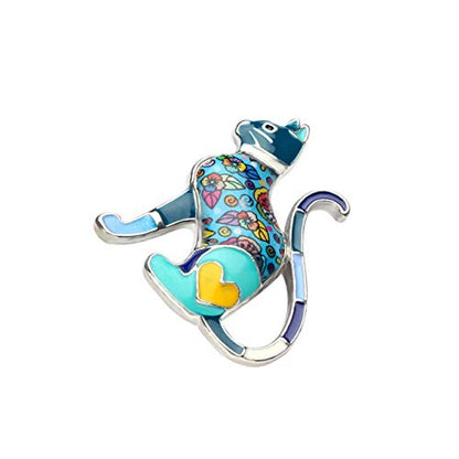 NEWEI Cat Brooch Pins for Women Girls Jacket Bag Charms Cat Pins Jewelry Gifts - color: Sky