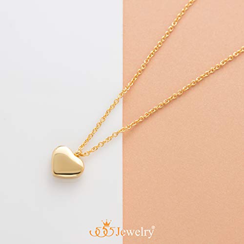 555Jewelry Womens Stainless Steel Love Cute Heart Shape Dainty Pendant Necklace - color: Yellow Gold