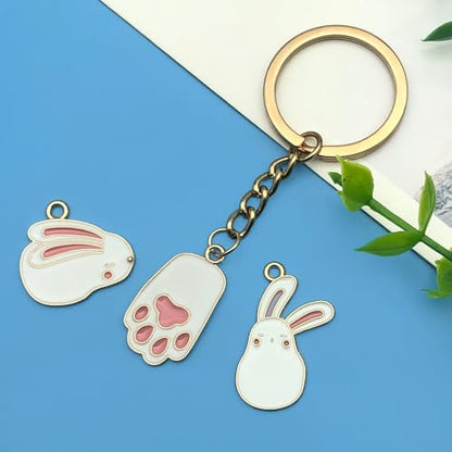 Youdiyla 36pcs Alloy enamel Thanksgiving Easter series rabbit set Pendant Jewelry Making DIY Keychain Earrings Pendant Various Design Charms for Jewelry Making Bracelets Necklace (SN1041) - color: SN1041