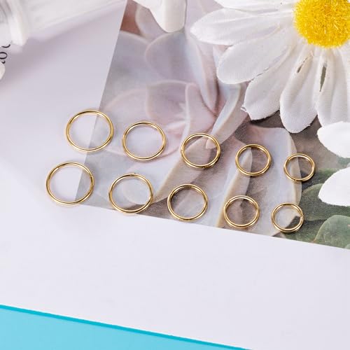 10Pcs 18G 20G Surgical Steel Nose Rings Hoops for Women Men Hinged Seamless Clicker Nose Hoops Cartilage Helix Tragus Daith Sleeper Earrings Hoop Hypoallergenic Nose Piercing 6/7/8/9/10MM - color: gold, size: 18G