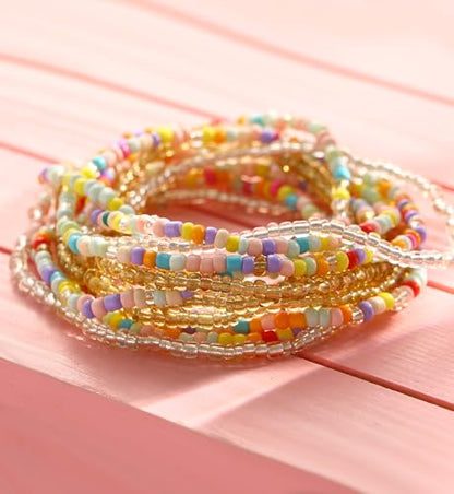 Gold Bracelets Set for Women Trendy, 14K Real Gold Plated Jewelry for Women Dainty Chain Bracelet Stack, Non Tarnish Gold Stackable Bracelets Pack Fashion Accessories Gifts - color: Style 4-Small acrylic bead bracelets