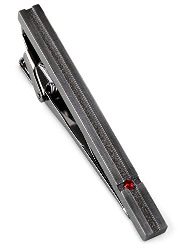[TAVARAT] Tie Clip Tie Clips for Men Black Silver Tie Bar Tie Pin Tps-032 - style: black silver red