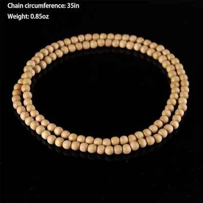 Natural Wood Beads Necklace for Men and Women 8MM Wooden Beaded Handmade Chunky Necklaces HipHop Statement Jewelry Gifts - color: Red