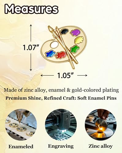 24 PCS Enamel Pin Bulk - Art Supplies, Enamel Pin Making Kit, Lapel Pins for Art Lovers, Classmates, Teachers & Graduation Gifts