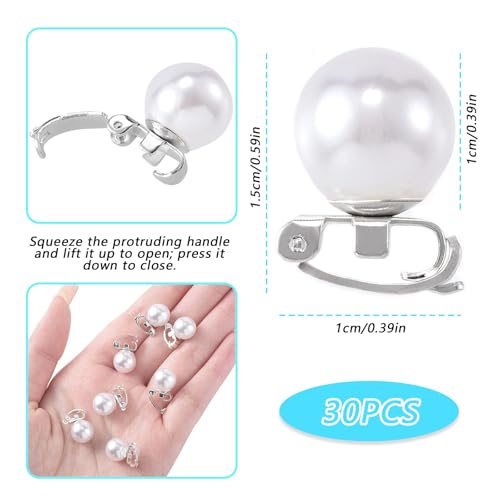 10 Pcs Mini Pearl Hair Clips for Women,Cute Elegant Pearl Hairpins,Flower Sparkling Hair Accessories for Wedding,brides, Party, Prom US403 (10)
