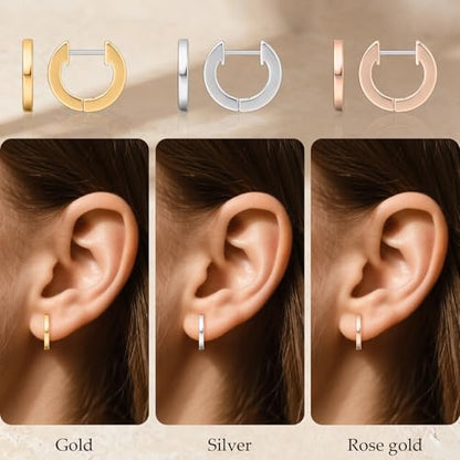 Limerencia G23 Pure Titanium Hypoallergenic Huggies Hoop Earrings for Women Sensitive Ears - color: gold