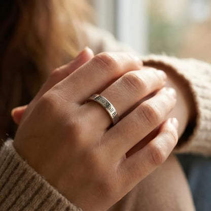 This Too Shall Pass But Fucking Hell Inspirational Mantra Ring For Women, Best Friends Engraving Stackable Self Worth Hidden Message Encouragement Friendship Gift Jewelry - color: Shall Pass But Hell Silver 9