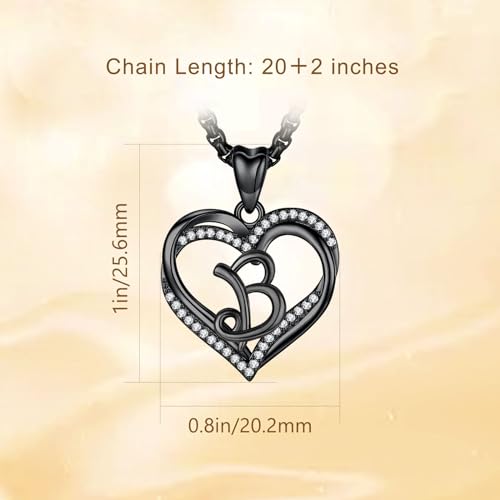 INFUSEU Unique Initial Necklaces for Women Girls Small Heart Letter Jewelry, Meaningful Personalized Gifts - style: B