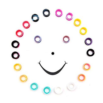 WBRWP 48/32/24/22/20/16/12pcs Ear Tunnels and Plugs - Double Flared Hollow Hard/Soft Silicone Ear Gauges - Ear Expander Stretcher Body Piercing Jewelry 8g-1" - color: 22pcs soft(thin) soft shining silicone set