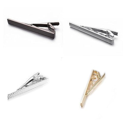 Pearl Rose Tie Clip Cufflinks Set for Men Gold Silver Gun-black Cufflinks and Tie Clip Groom Wedding Business Jewelry - style: Special 4-Color Set