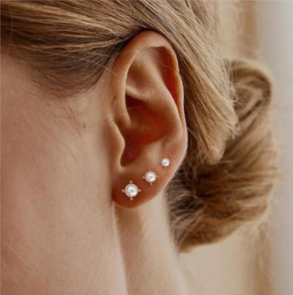 Pearl Earrings for Women:Gold Wedding Dangle Drop Earring Pearl Jewelry | 14K Gold Plated Pearl Drop Earrings for Women,Dainty Wedding Bride Earring Studs,Gold Dangle Drop Earring,Waterproof Jewelry - size: 1 pcs-5