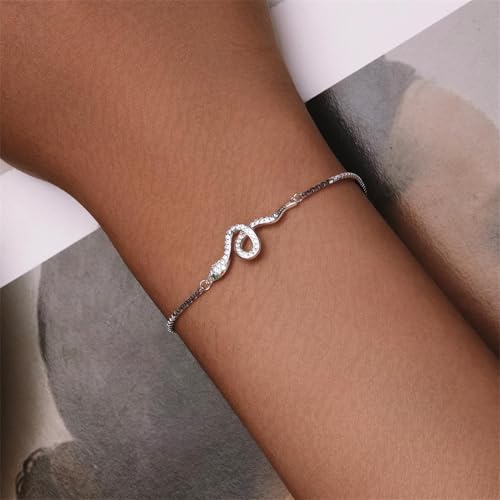 925 Sterling Silver Adjustable Bracelet for Women Jewelry Gifts - color: Silver Snake