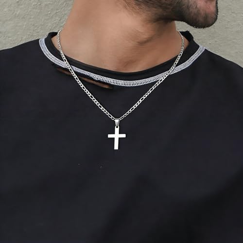Stainless Steel No Tarnish Cross Pendant Charm Christian Jewelry for Women Men Jewelry Making Necklace Bracelet Silver - style: Small size:14mm*21mm