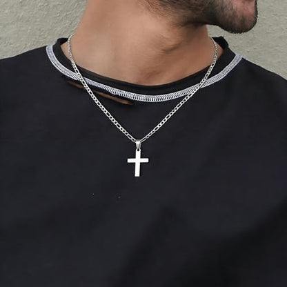 Stainless Steel No Tarnish Cross Pendant Charm Christian Jewelry for Women Men Jewelry Making Necklace Bracelet Silver - style: Small size:14mm*21mm