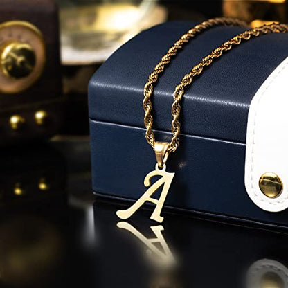 Initial Charms Gold Initial Pendant 14k Gold Letter Charm Name Pendant for Women and Men - style: Gold A