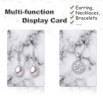 Earring Cards, Set Jewelry Making Supplies with 100 Pcs Earring Holder Cards 200 Pcs Earring Backs and 100 Jewelry Packaging for Earrings Necklace Jewelry Display, Bags 3.5x2.4 Inches (Marble White) - color: White Marble Pattern