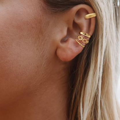 Non-Piercing Ear Cuffs for Women Clip-On Cartilage Earrings Trendy Stackable Jewelry