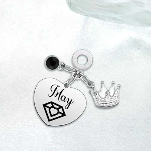 Birthday Gifts for Women Birthstone Charms for Bracelets Necklaces Jewelry Gift for Mom Wife Daughter Granddaughter Niece Sister Girlfriend - color: May