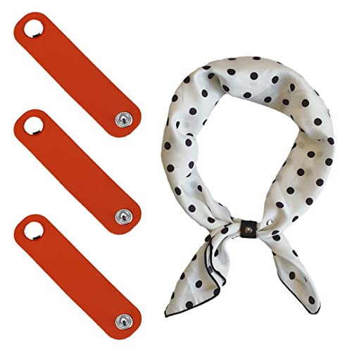 5 Pcs Leather Scarf Clasp Clips Bandana Ring Buckle Multipurpose Luggage Tags Name Label Clothing Accessories - color: Orange