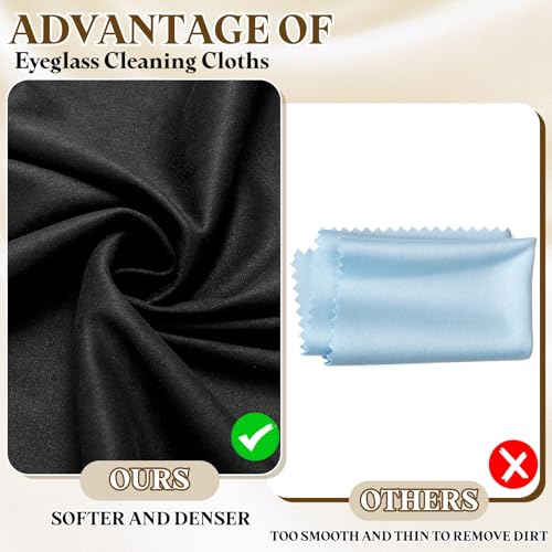 PATIKIL 3Pcs Soft Eyeglass Cloths, 15.8 x 15.8 Electronics Microfiber Cleaning Cloths Eyeglass Cleaning Fabric for Lens Wipes Glasses Cleaner Jewelry LCD Screens Cameras, Black - color: Black
