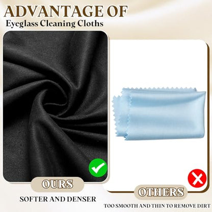 PATIKIL 3Pcs Soft Eyeglass Cloths, 15.8 x 15.8 Electronics Microfiber Cleaning Cloths Eyeglass Cleaning Fabric for Lens Wipes Glasses Cleaner Jewelry LCD Screens Cameras, Black - color: Black