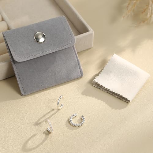 Ear Cuff Earrings for Women 14K Gold Plated Ear Cuffs Non Piercing Clip on Cartilage Earring Trendy Fake Earrings Hypoallergenic Huggie Hoop Clip Cuff Earring Lightweight - color: silver-simple A