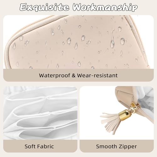 ZLFSRQ Travel Jewelry Case Organizer Small Jewelry Pouch Bag Mini Portable Jewellery Storage with Zipper for Bracelet Rings Earring for Women White
