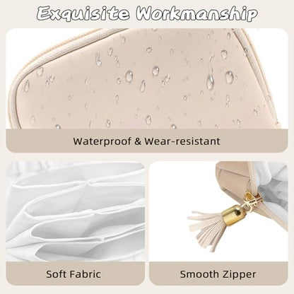 ZLFSRQ Travel Jewelry Case Organizer Small Jewelry Pouch Bag Mini Portable Jewellery Storage with Zipper for Bracelet Rings Earring for Women White