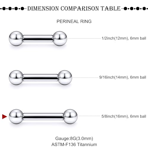 16G-2G ASTM F136 Titanium Internally Threaded Nipple Tongue Rings Piercing Jewelry Straight Industrial Earring Barbell G23 Titanium Nipple Tongue Bars Piercing Jewelry for Women Men 12MM-40MM - style: 8G, 16mm Length, 6mm Ball
