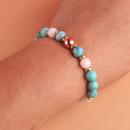 KSQS Healing Stone Bead Bracelet for Women, Natural Gemstones Balance Protection Bracelet, Spiritual Crystal Beads Bracelet Anxiety Relief with Meaning Card - color: Gentle Guardian