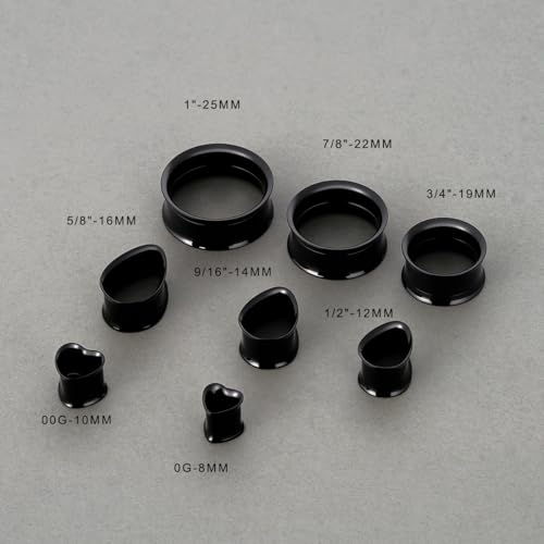 Gauges Ears Plugs and Tunnels Double Flared Earrings Upgrade Tear Drop Piercing 1 Pair Gift Packing Stretchers 0g to 1 Inch. - color: ST063H, size: 7/8"(22mm)
