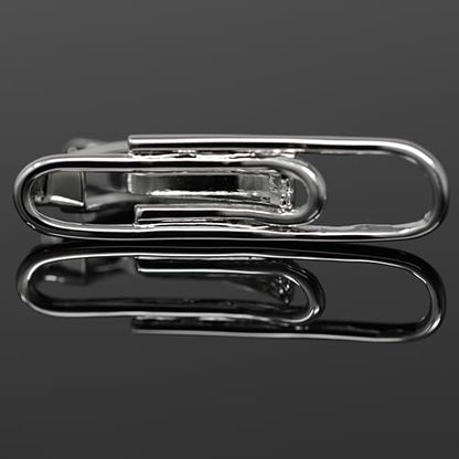 Novelty Silver Tone Paper Clip Tie Clip In Box