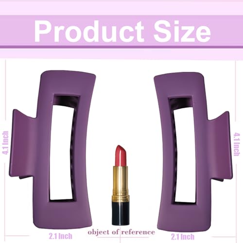 18 Pack Hair Claw Clips,Hair Clips For Women,Large Hair Claw Clips For Thick Hair,Nonslip Matte Hair Clips Hair Accessories Women Girl Birthday Christmas Gift (18 Pack Purple) - color: Purple